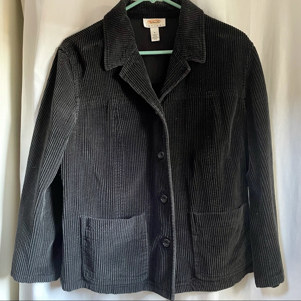 Vintage Talbots Black Corduroy Chore Jacket